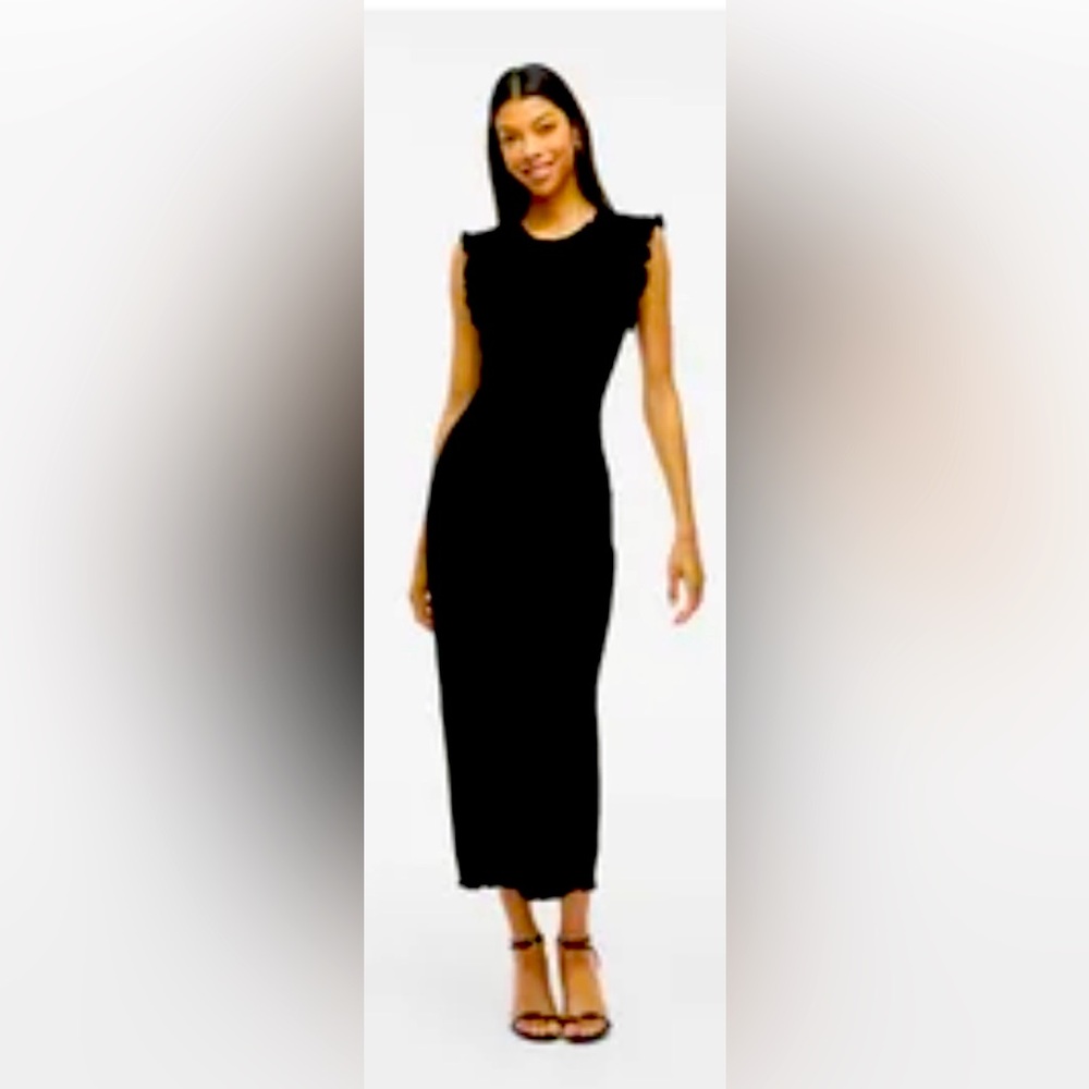 Black Zara Frill sleeve Dress Small